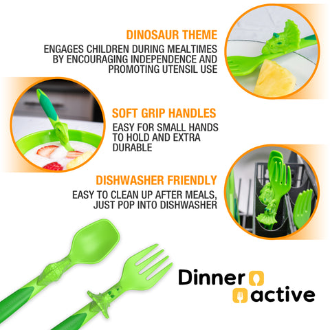 2-Piece Dinosaur Themed Utensil Set