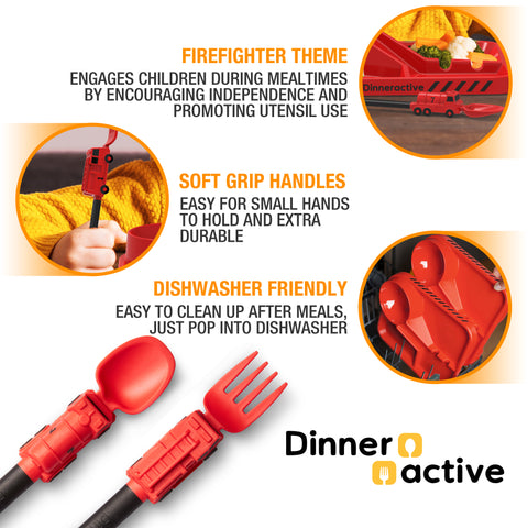 2-Piece Firefighter Themed Utensil Set