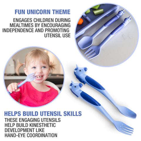 2-Piece Unicorn Themed Utensil Set - Dinneractive