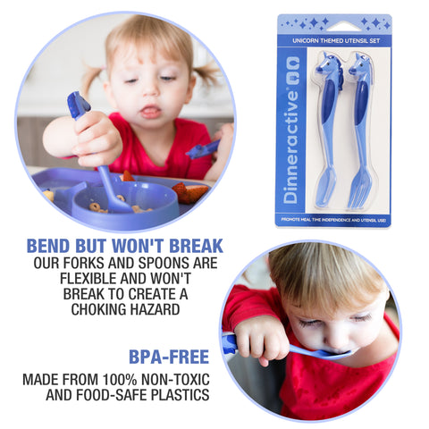 2-Piece Unicorn Themed Utensil Set - Dinneractive