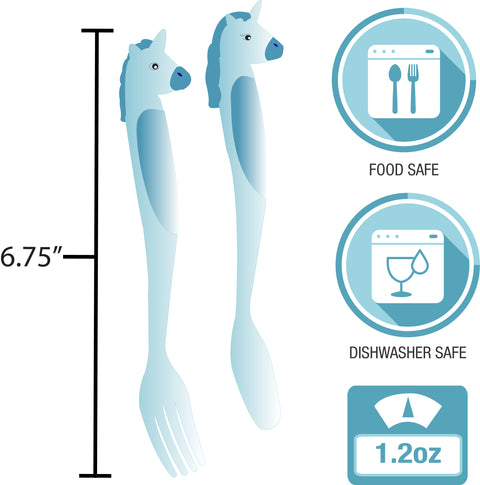 2-Piece Unicorn Themed Utensil Set - Dinneractive