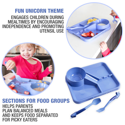 3-Piece Unicorn Themed Meal Set - Dinneractive